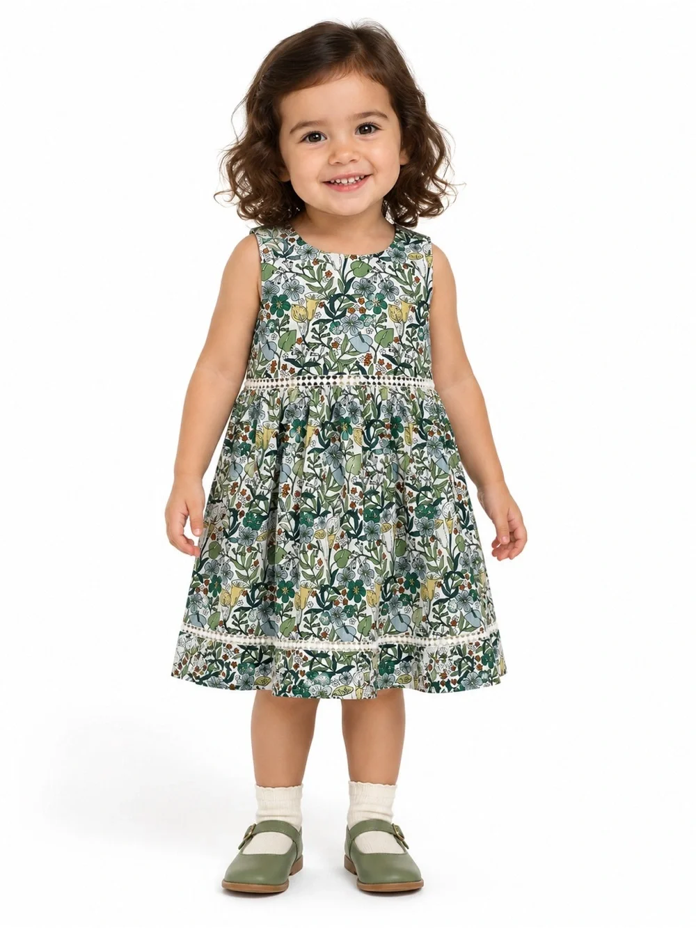 Bout’chou Bio Organic Cotton Floral Crochet Trim Dress 24M